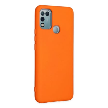 İnfinix Hot 10 Play Kılıf Nano içi Kadife Silikon - Turuncu