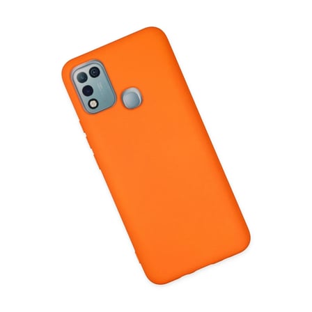 İnfinix Hot 10 Play Kılıf Nano içi Kadife Silikon - Turuncu