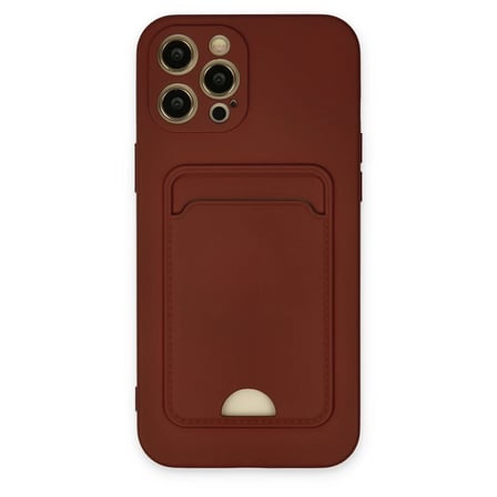 iPhone 12 Pro Max Kılıf Kelvin Kartvizitli Silikon - Bordo