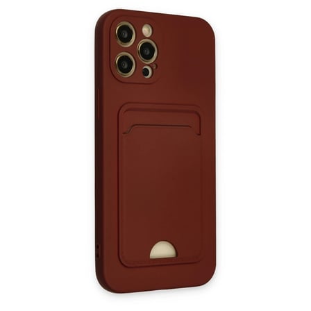 iPhone 12 Pro Max Kılıf Kelvin Kartvizitli Silikon - Bordo