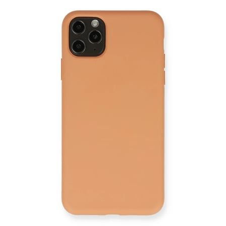 Apple iPhone 11 Pro Max Kılıf Nano içi Kadife Silikon - Mat Turuncu