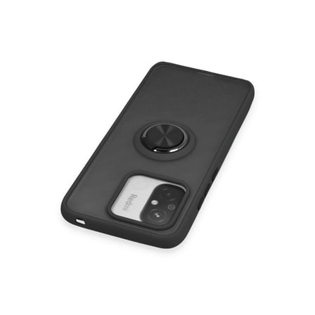 Redmi 12C Kılıf Montreal Yüzüklü Silikon Kapak - Siyah