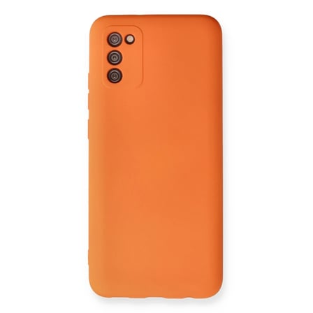 Samsung Galaxy A03S Kılıf Nano içi Kadife Silikon - Turuncu