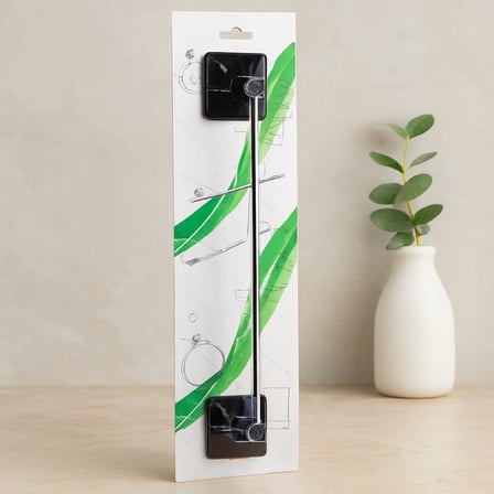 Siyah Metal Uzun Yapışkanlı Banyo Havluluk