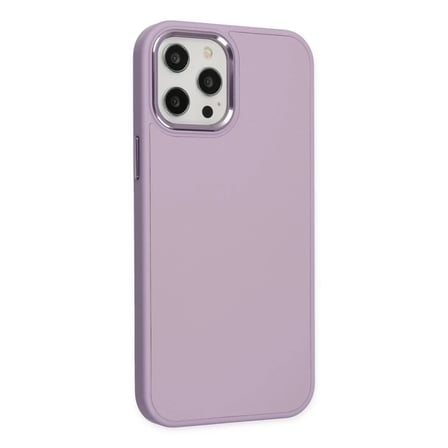 Apple iPhone 12 Pro Max Kılıf Asya Deri Silikon - Lila