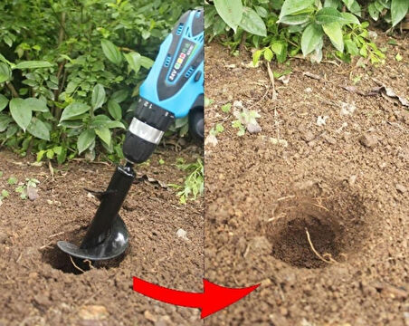 Akyol Matkap Toprak Burgusu Ucu Fide Fidan Çiçek Dikme 60cmx5 cm