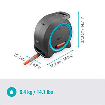 Gardena 18695 Otomatik Hortum Makarası Seti 25mt
