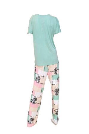 Bludream Düğmeli Viskon Büyük Beden Kadın Pijama Takım