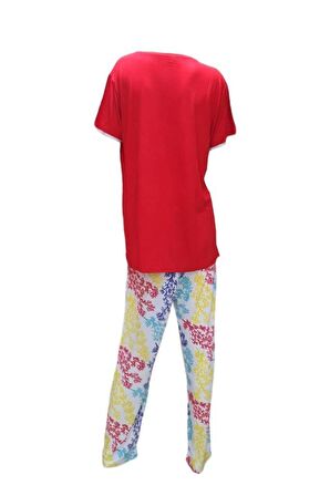 Bludream Düğmeli Viskon Büyük Beden Kadın Pijama Takım