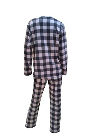 Ciciten 22318 Patlı Yaka Kareli Bayan Polar Pijama Takım