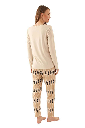 Pierre Cardin Patlı Yaka Viskoz Bayan Pijama Takım