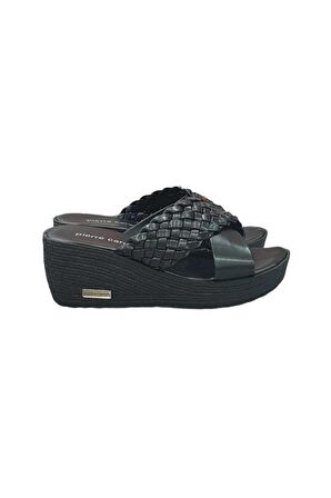 Pierre Cardin Örgülü Anatomik Dolgu Topuk Günlük Kadın Terlik