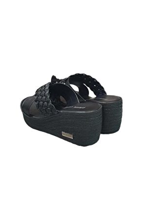 Pierre Cardin Örgülü Anatomik Dolgu Topuk Günlük Kadın Terlik