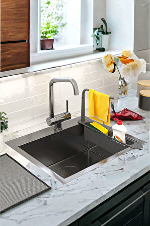 Teleskopik Lavabo Organizatörü, Ayarlanabilir Mutfak ve Banyo Lavabo Organizatörü 23x40cm