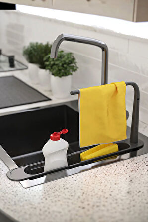 Teleskopik Lavabo Organizatörü, Ayarlanabilir Mutfak ve Banyo Lavabo Organizatörü 23x40cm
