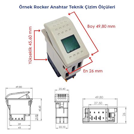 BMC Profesyonel Gri İç Aydınlatma Anahtarı - Ampullü 24V