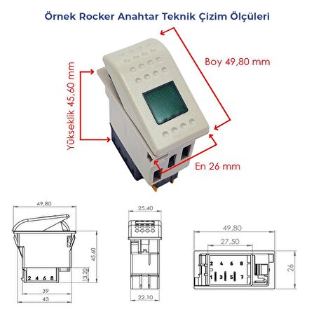 BMC Profesyonel Gri Döner Lamba Anahtarı - Ampullü 12V