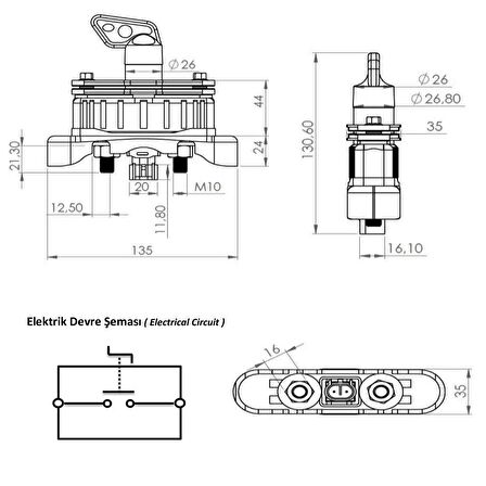 Tır Akü Devre Kesici Şalter - 12V 24V 200A