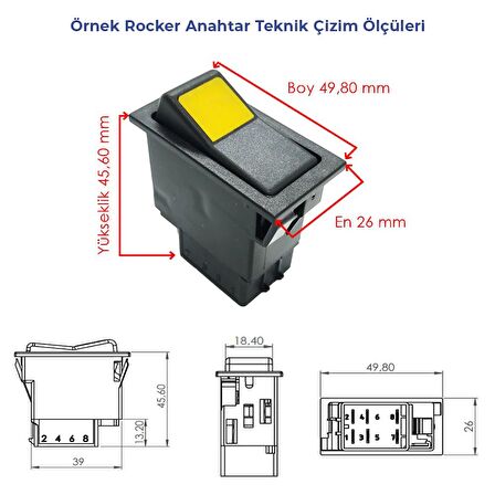 New Holland Traktör TD 110D Ön Çalışma Lamba Düğmesi Anahtarı 2 Pin - Ampullü 24V