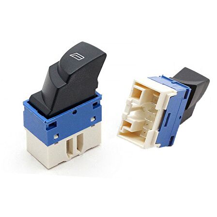 Fiat Ducato 2, Jumper 2, Boxer 2 - Ön Sağ Mavi Beyaz Cam Açma Anahtarı 6 Pin