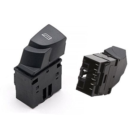 Fiat Ducato 2, Jumper 2, Boxer 2 - Ön Sol Siyah Cam Açma Anahtarı 6 Pin