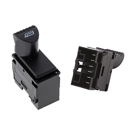 Fiat Doblo, Palio, Albea - Ön Sol Siyah Cam Açma Anahtarı - 6 Pin