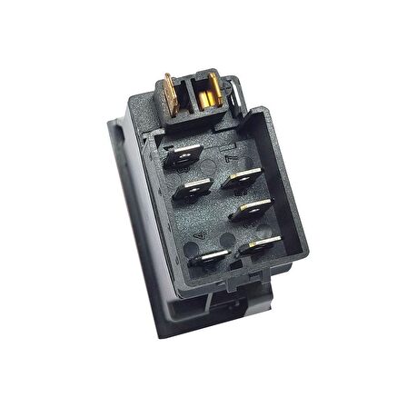 Universal Sinyal Flaşör Düğmesi Anahtarı 6 Pin Rocker Switch Buton - Ampullü 12V