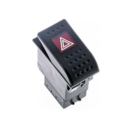 Universal Sinyal Flaşör Düğmesi Anahtarı 7 Pin Rocker Switch Buton - Ampullü 12V