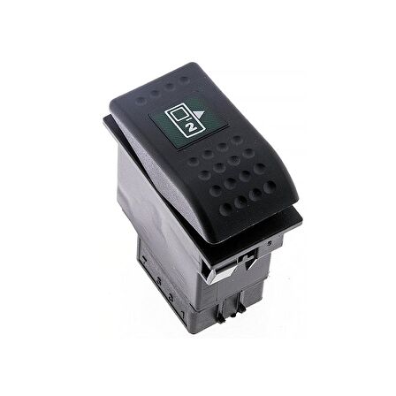 Universal Kapı Açma 2 Düğmesi Anahtarı 6 Pin Rocker Switch Buton - Ampullü 24V