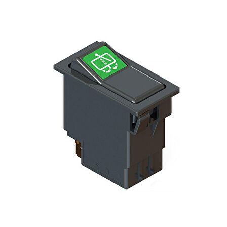 Universal Cam Yıkama Düğmesi Anahtarı 4 Pin Rocker Switch - Ampullü 24V