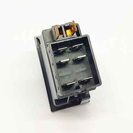 Universal PTO 5 Dakika Yardımcı Kuvvet Düğmesi Anahtarı 6 Pin Rocker Switch - Ampullü 24V