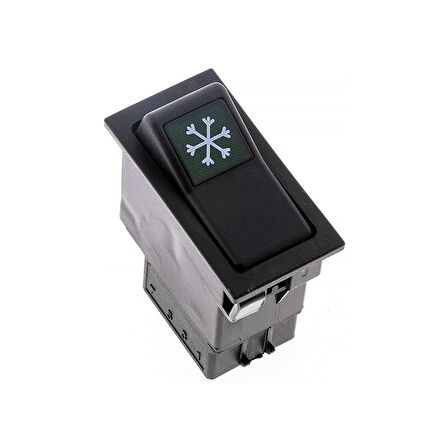 Universal Klima Düğmesi Anahtarı 2 Pin Rocker Switch - Ampullü 24V