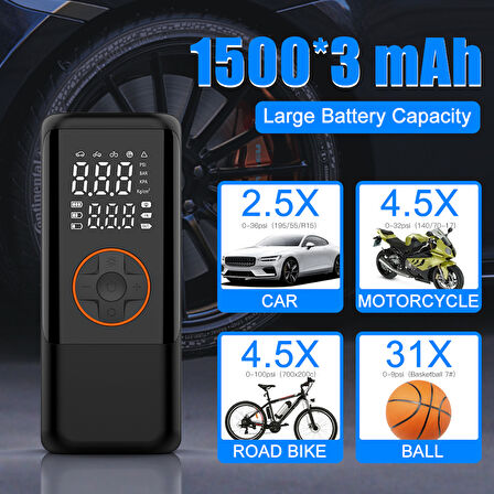 Dijital Ekran CZK-D02 Dijital Ekranlı Lastik Şişirme Hava Pompası