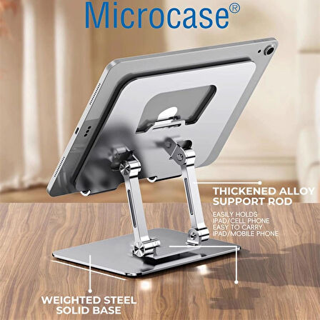 Microcase Metal Laptop Tablet Stand Yükseltici Ergonomik Tasarım Laptop Standı - GÜMÜŞ AL4720
