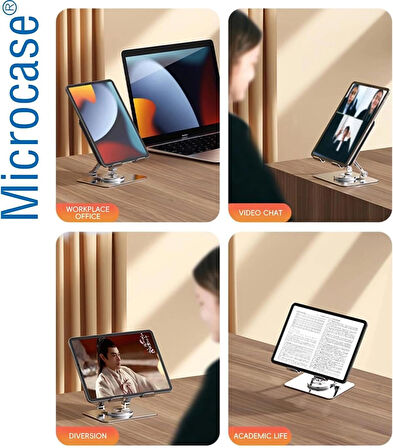 Microcase Metal Laptop Tablet Stand Yükseltici Ergonomik Tasarım Laptop Standı - GRİ AL4720
