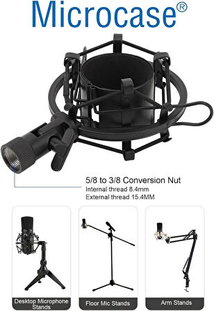 Microcase Yayın Stüdyo için Mikrofon Tutucu Plastik Shock Mount  - SİYAH AL4725