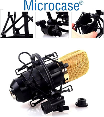 Microcase Yayın Stüdyo için Mikrofon Tutucu Plastik Shock Mount  - SİYAH AL4725