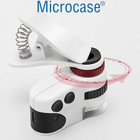 Microcase 60X Mini Cep Telefonu için Mandallı Mikroskop UV Ledli Büyüteç - AL4727