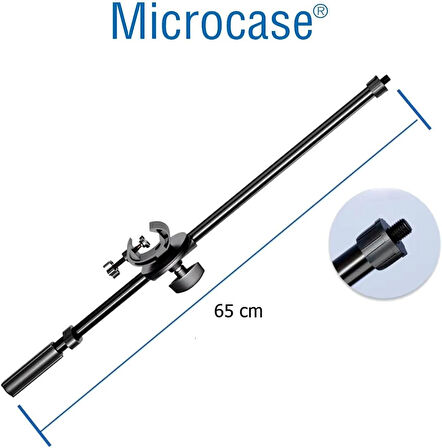 Microcase Stüdyo Mikrofon Standları içi Metal Boom Kolu BoomArm 65 cm 3/8 Vida - SİYAH AL4729