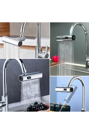 3 Farklı Modlu Çok Amaçlı Musluk Adaptörü Evrensel Musluk Başlığı Şelale Musluk