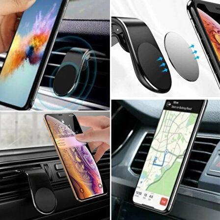 adeLife® ® Havalanndırma Izgarasına Takılabilen Mandallı Mıknatıslı Oto Araç Içi Manyetik Telefon Tutucu