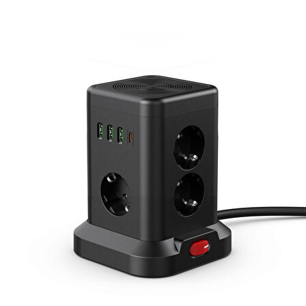USB li Masaüstü Akım Korumalı Grup Priz 7 Priz Girişli Wifi Şarj İstasyonlu 