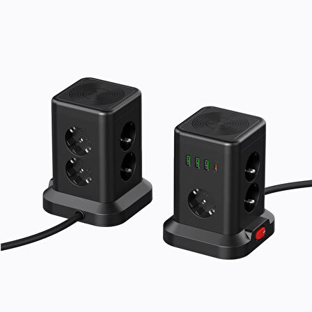 USB li Masaüstü Akım Korumalı Grup Priz 7 Priz Girişli Wifi Şarj İstasyonlu 