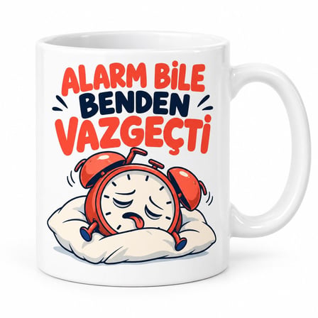 Alarmın İstifası Tasarımlı Porselen Kupa - MODEL 731