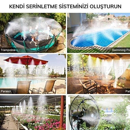 adeLife® 10 Metre Kendin Yap Balkon Veranda Çardak Kamelya Sulama Serinletme ve Nemlendirme Sistemi