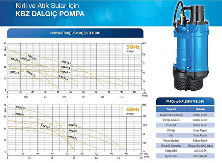 KBZ 31,5 DMD DALGIÇ POMPA 2HP 380