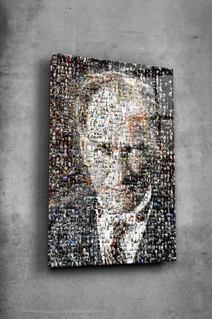Atatürk Cam Tablo - Portre - Cam Tablo - Duvar Dekoru - Atatürk Portresi - Kaliteli Baskı Ata037