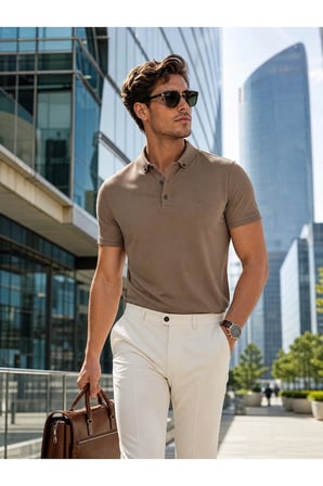 Luxic Core Polo Yaka Tişört Kahverengi Pike Regular XL