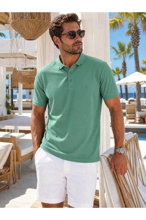 Erkek Premium yeşil Polo Yaka regular Günlük Tişört