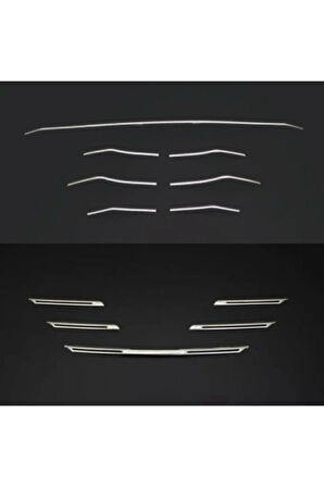 Renault Megane 4 Krom Ön Panjur+Ön Tampon Çıtası Set 2016-2020 Model Arası Uyumlu P.Çelik